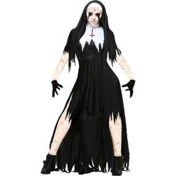 Fun Dreadful Nun Costume for Women Black/White