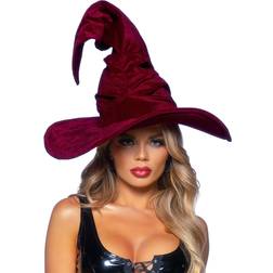 Leg Avenue Velvet Burgundy Ruched Witch Hat As Shown