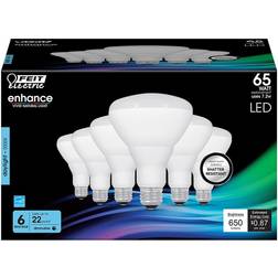 Feit Electric Led light bulbs, br30, daylight, 650 lumens, 7.2-watt, 6-pk. -br30dm/950ca/6