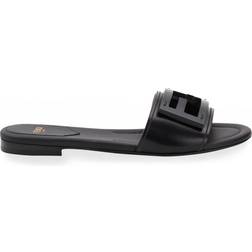 Fendi Yellow leather slides noir