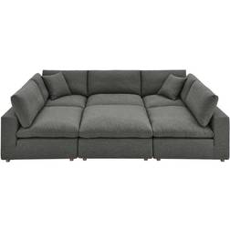 modway Commix Down Filled Overstuffed Grey Sofa 120" 6