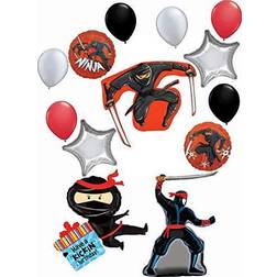 Ninja Party Supplies Kickin Birthday Balloon Bouquet Decorations 13 piece kit