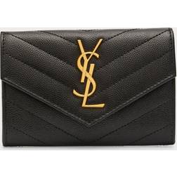 Saint Laurent Small Grain de Poudre Envelope Wallet - BLACK