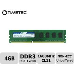 TIMETEC 4 GB DDR3L DDR3 1600 MHz PC3L-12800 PC3-12800 Nicht-ECC ungepuffert 1,35 V 1,5 V CL11 2Rx8 Dual Rank 240 Pin UDIMM Desktop-PC Computerspeicher RAM Modul Upgrade 4 GB