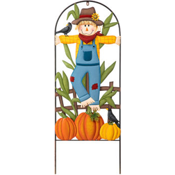 GlitzHome 3.5Ft Fall Metal Arch Scarecrow Yard Stake