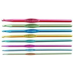 Loops & threads anodized aluminum crochet hook set 8 pc