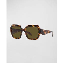 Prada Women's Low Bridge Fit Sunglasses, Pr Tortoise