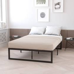 Flash Furniture 14 Inch Metal Platform Bed Frame with Pocket Spring Mattress Box Box Spring