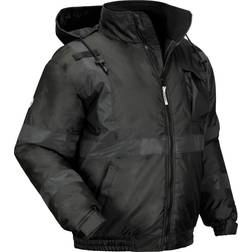 Ergodyne GloWear 8377EV Thermal-Enhanced Visibility Quilted Bomber Jacket, X-Large, Black