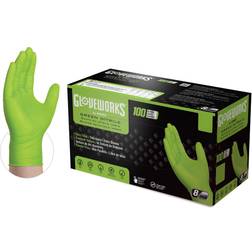 Gloveworks Nitrile Disposable Gloves Green Powder Free pk