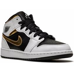 Air Jordan 1 Mid GS - White Gold