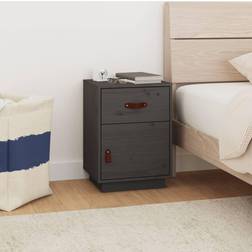 vidaXL 40x34x55 massivt Sengebord