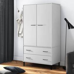 vidaXL Solid Wood with Metal Legs Wardrobe