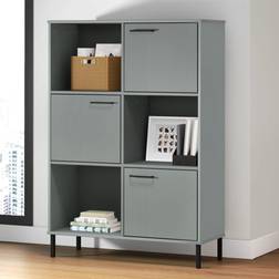 vidaXL grey Solid OSLO Book Shelf
