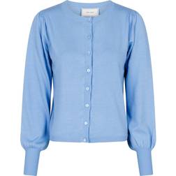 Neo Noir Rose Solid Cardigan - Sky Blue