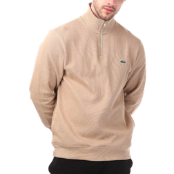 Lacoste Men's Zippered Stand-Up Collar Sweatshirt - Brown