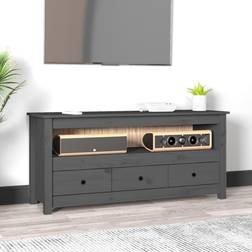 vidaXL Grey Solid Wood Pine Stand TV Bench