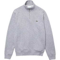 Lacoste Men's Zippered Stand-Up Collar Sweatshirt - Grey