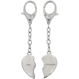 Freemans Personalised Two Hearts Keyring