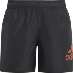 Adidas Boy's Logo CLX Swim Shorts - Black/App Solar Red