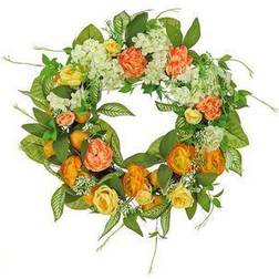 National Tree Company Wreaths Coral Lemon & Buttercup Wreath Decoration