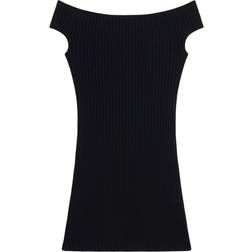 AMI Bare Shoulder Mini Dress - Black