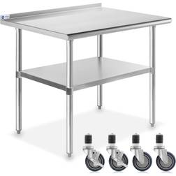 GRIDMANN NSF Silver Trolley Table 24x39.5"