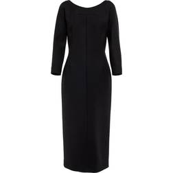 The Row Tulip Wool Blend Midi Dress - Black