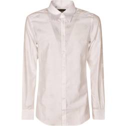 Dolce & Gabbana Jacquard Martini Fit Shirt with DG Monogram - White