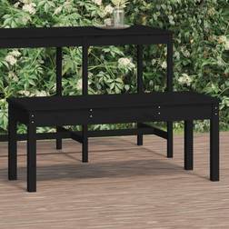 vidaXL Puutarhapenkki Musta 109 x 44 x 45 cm