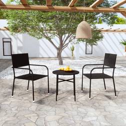 vidaXL black Garden Patio Dining Set