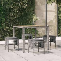 vidaXL Outdoor Ottoman Set 13.8 in W x 15.7 in H Powder-Coated Steel 4 Pcs