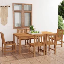 vidaXL 7 Solid Garden Patio Dining Set, 1 Table incl. 6 Chairs