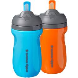 Tommee Tippee 2pk Insulated Straw Toddler Cup Blue/Orange 9oz