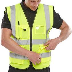 Beeswift Seen Executive Waistcoat Hi-Vis Polyester Yellow