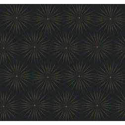 York Wallcoverings 60.75 sq.ft. Black Starlight Wallpaper, Black/Gold