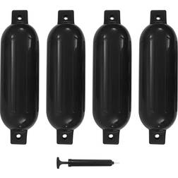 vidaXL Boat Fender 4 pcs Black 51x14 cm PVC