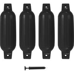 vidaXL Boat Fender 4 pcs Black 41x11.5 cm PVC