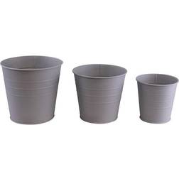 Geko Set of 3 Round Metal Planters