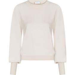 Neo Noir Magdalena Solid Knit Blouse - Creme