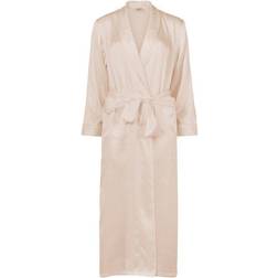 Lady Avenue Pure Silk Long Robe - Parelwit Zijde