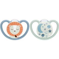Nuk Space Night Baby Dummy 18-36 Months Glow-in-The-Dark Soothers 2 Count
