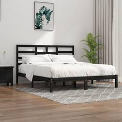 vidaXL black, 200 Solid Wood Bed Frame Bedstead Bed Base