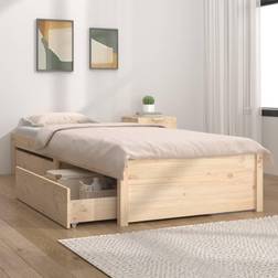 vidaXL Bed Frame without Mattress with Drawers Single