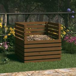 vidaXL Honey brown, 80 Solid Wood Pine Composter