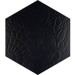 Merola Tile Gaudi Grand Hex Black Porcelain Floor and Wall Tile - Black