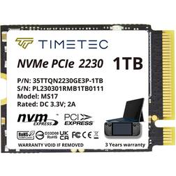 TIMETEC 1TB M.2 2230 SSD NVMe PCIe Gen 3x4 Internal Solid State Drive Compatible with Steam Deck, Microsoft Surface pro 9/pro 8/pro 7 /pro