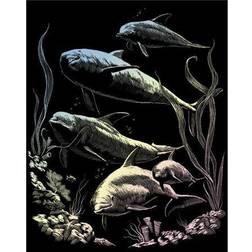Royal & Langnickel Dolphin Pod Holographic Foil Engraving Art HOLO26
