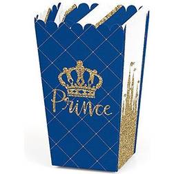 Royal prince charming baby shower or birthday favor popcorn treat boxes 12 ct