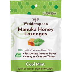 Wedderspoon Manuka Honey Immunity Lozenges, Cool Mint, 2.6